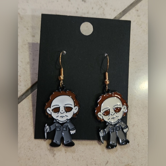 Halloween Horror Umbrella Earrings & Monsters Metal Charm Bracelet Set - Picture 2 of 6